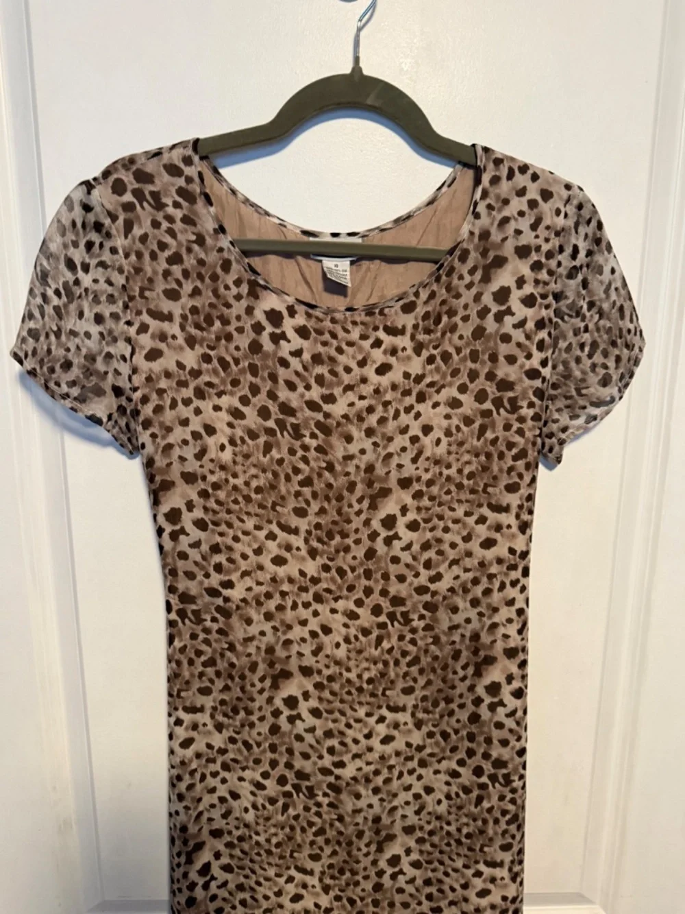 Vintage Robbie Bee 100% Silk Leopard Maxi‎ Dress Size 10